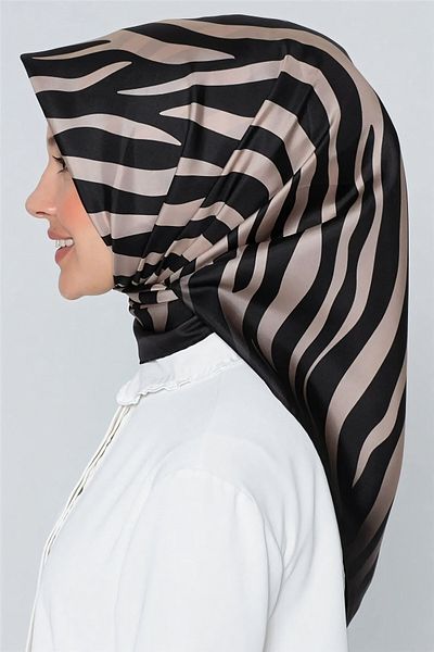 Armine Μεταξωτό Φουλάρι Nostalgia - 8274-02 Black Mink Zebra Sura