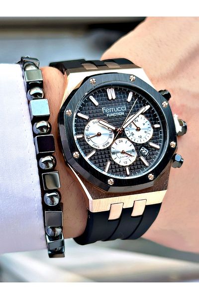 Ferrucci Anti Bacterial Silicone Men's Wrist Watch with Function