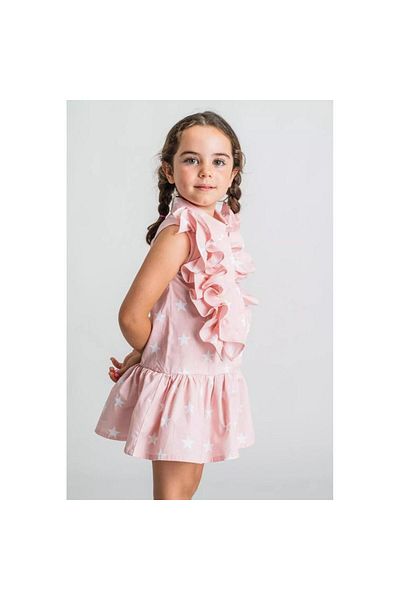Rosalita Senoritas Rochie fetite Rosalita Senoritas roz pudrat cu stelute albe