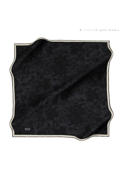 Aker İpek Eşarp - 7208713-912 Siyah Krem Twill