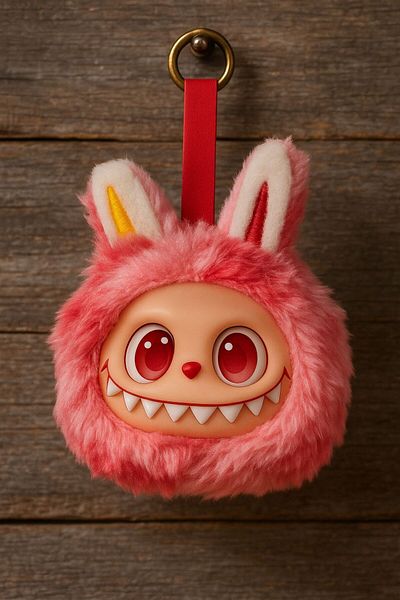 Tatlı Sebep Labubu Cute Monster Keychain – Toy Accessory Keychain with Plush Case and Colorful Eyes