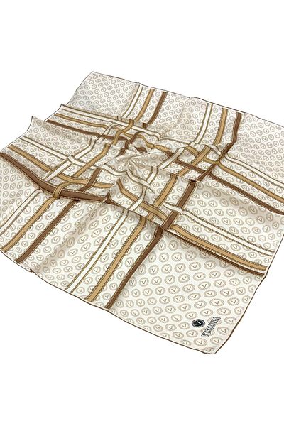Vissona Twill Silk Scarf - 10626 - 0003-0004 Cream Beige