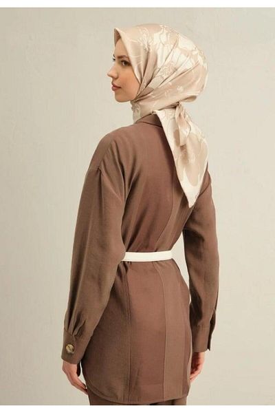 Armine Silk Scarf 2025 Summer - 9344-31 Soft Beige Twill