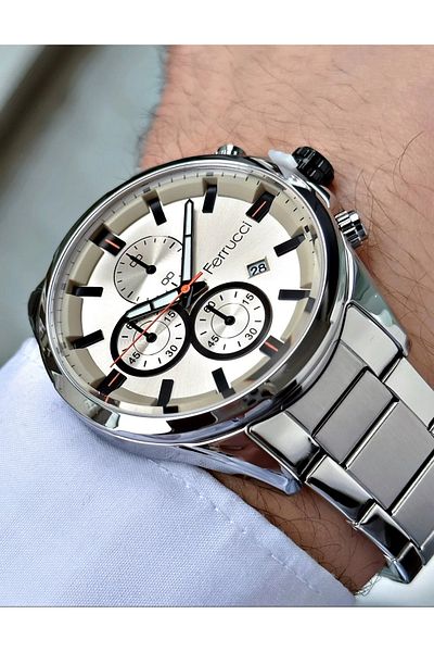 Ferrucci Men Wrist Watch 3 Atm Waterproofness Silver Color
