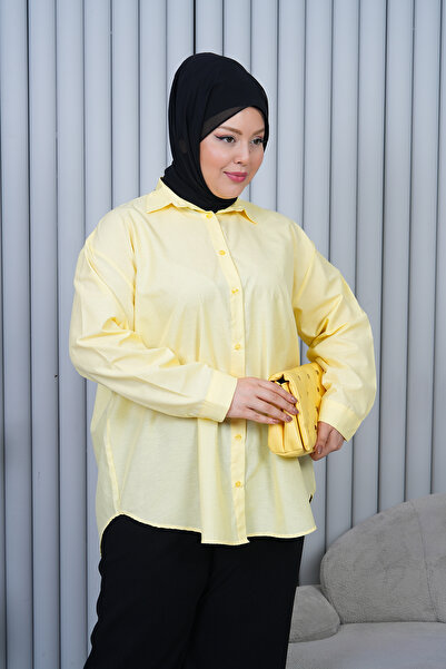 Patika Women's Hijab Loose Cut Shirt - Chick Yellow