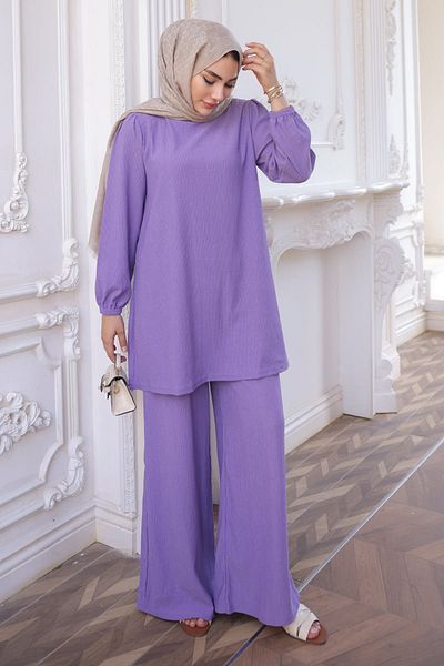 İmajButik Σετ παντελόνι Lilac Twist Tunic