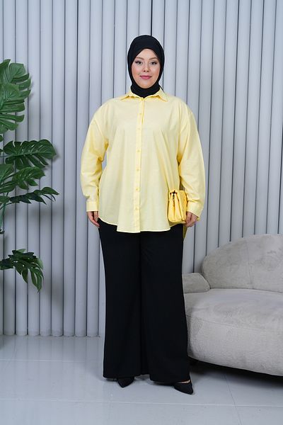 Patika Women's Hijab Loose Cut Shirt - Chick Yellow