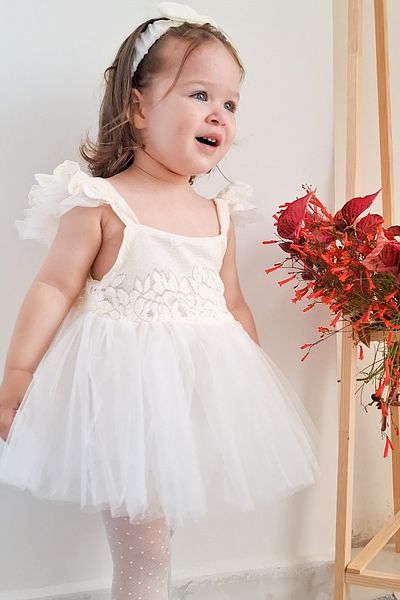 Baby Animals Baby Girl Girl Kid Birthday Party Wedding Dress Short Sleeve Ribbons Bandana Ruched Lined Romper