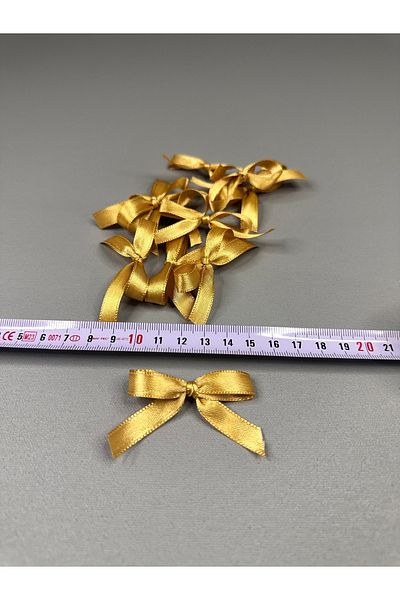 edalle Gold Wedding Candy, Gift Ornament, Balloon Ornament, Bow Satin Ribbon 10mm 50 Pieces