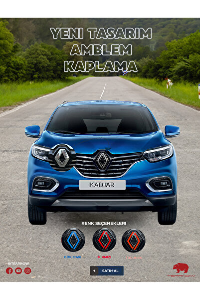 TEARNOW Kadjar (2015-2018) Yeni Tasarım Amblem Kaplama Sticker - Piano Black,...