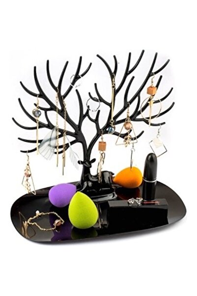 Kenpool قلادة وحامل لتخزين المجوهرات بتصميم غزال أسود - شماعة شجرة قرن الوعل ...