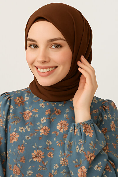 Ramellia شال كراش قطني بني - شال كراش خفيف الوزن ومسامي للفصول الأربعة