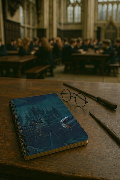 Apeirona | Limitless Art Тетрадка Хари Потър - Bullet Journal| С точки| A5| Стоманена спирала| 90 листа| Твърда картонена корица