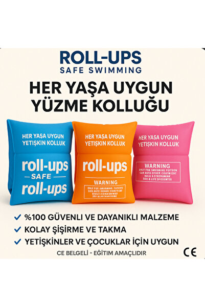 roll-ups safe swimming Turuncu Renkli Yetişkin Ve Çocuk Havuz Kolluğu