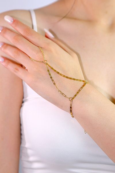 MARCİELO Accessories Elegant Elegance: Steel Gold Color Shahmeran