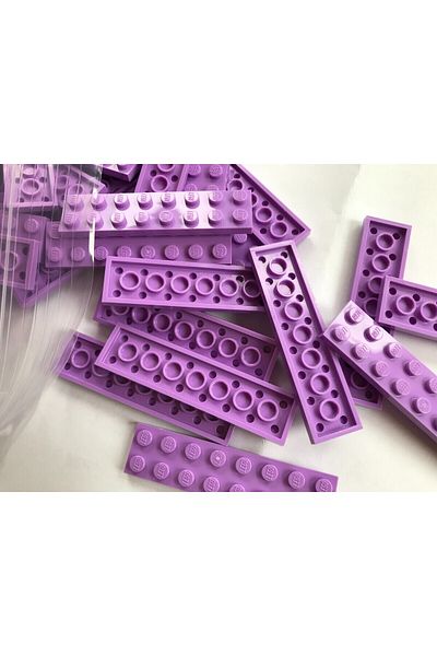 LEGO Moc Custom Accessories Creator Plate 2 X 8 Flat Brick Lilac 4 Pieces Will Be Sent