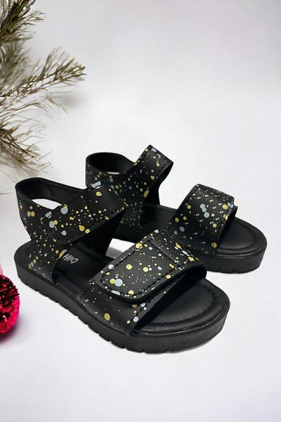 Ponchiq Sandale pentru băieți - imprimeu Galaxy cu benzi duble și velcro