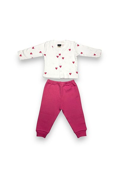 Ponchiq Heart Detailed Jacket Baby Set