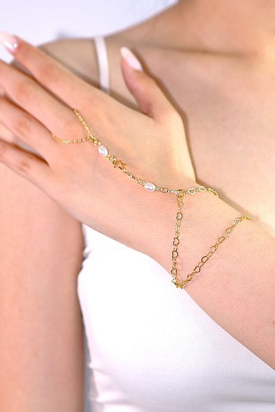MARCİELO Accessories Pearl Detailed Heart Chain Bijoux Shahmeran
