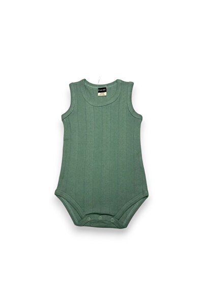 Ponchiq Yeşil Desenli Unisex Çocuk Atlet Body