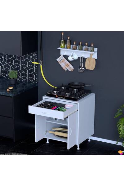 Modilayn QPLAS (M) Set Ocak Altı Dolap 60x88x48 cm. Çekmeceli, kapaklı, raflı...
