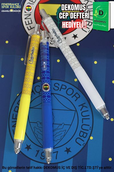 Fenerbahçe "Dekomus Pocket Notebook with Gift" New Season Licensed Wise Versatile Tip Pen 0.7 mm