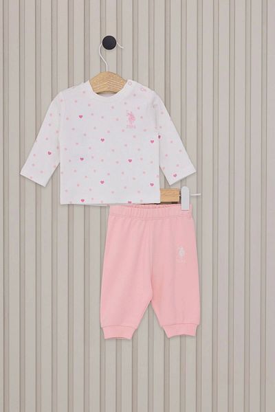 U.S. Polo Assn. Us Polo Baby Girl 2 Piece Set - Cream