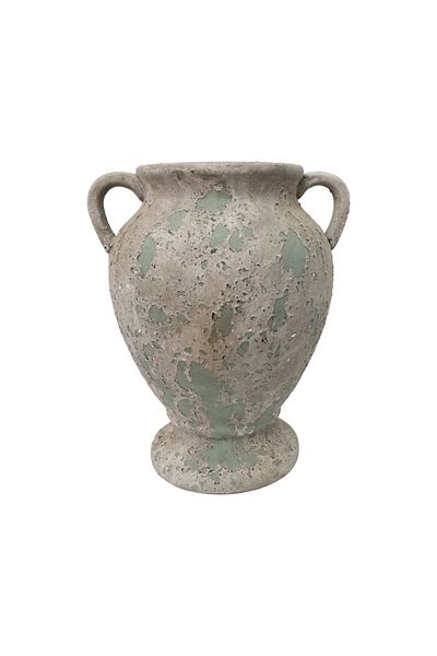 Generic مركن مزهرية فاخره باللون الأخضر هادئ للديكور المنزلي الأنيق وللحدائق الخارجية مقاس (18.5*18.5*26 سم)