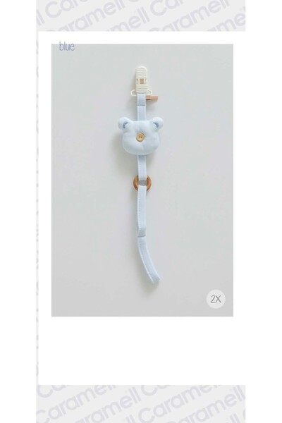 Caramell My Baby Kumsal Ayıcıklı Emzik Askısı 1790 Mavi