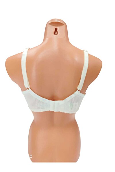 wear treasure C Cup Wireless Sponge Front Fabric and Tulle Detailled Side Support Wire Recovery Bra