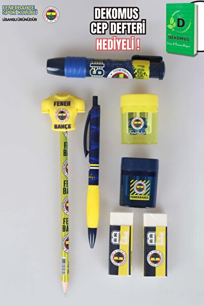 Fenerbahçe "dekomus Cep Defteri Hediyeli" Lisanslı Kırtasiye Seti Silgi Tepel...
