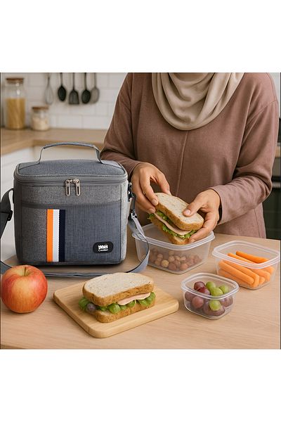 YAH Creation Yah Premium 2layer Stainless Steel Bento Lunch Box Leakproof With Cutlery & Thermal Bag 1.65 L