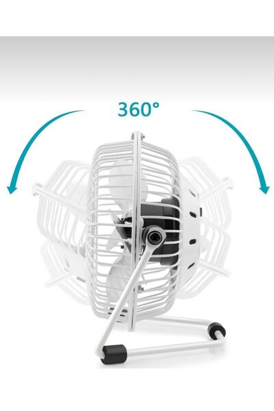 fortrek Masa Üstü Klima Usb Girişli Metal Serinletici Mini Vantilatör Fan Büyük Boy Beyaz 18 Cm
