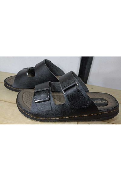 GEZER Men's Daily Slippers - Velcro, Single Buckle, Adjustable Comfortable Sole
