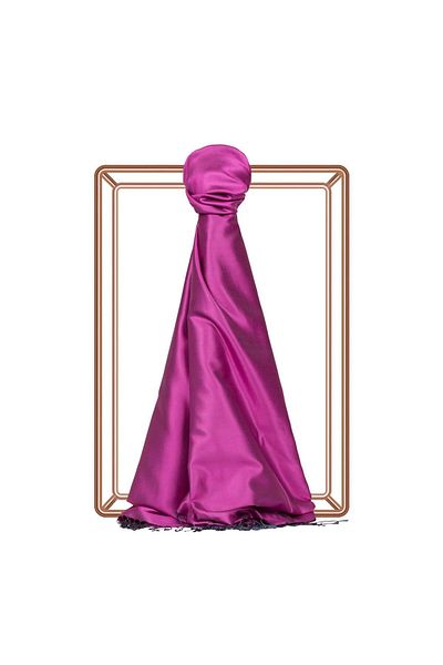 ipekevi Double Sided Solid Color Silk Shawl 00927-Begonvillea