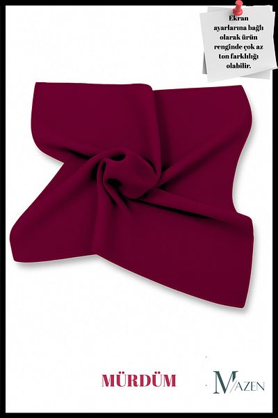 MAZEN Plum | Square Chiffon Scarf 45X45 |   Neck Bag Pants Wrist Accessory |   Solid Color Stylish Scarf