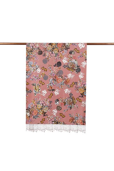 ipekevi Yalıkapi Patterned Silk Shawl 05716-Candy Pink