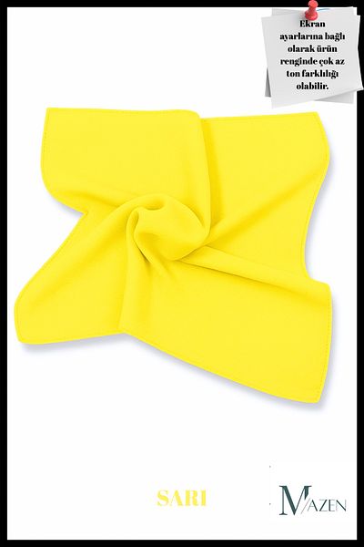 MAZEN Yellow Color Plain Chiffon Scarf Multi-Purpose Accessory
