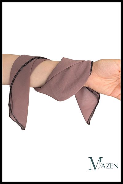 MAZEN Mink Color | Square Chiffon Scarf 45X45 |   Neck Bag Pants Wrist Accessory |   Solid Color Stylish Scarf