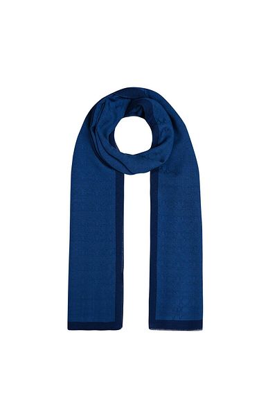ipekevi Four Seasons Monogram Pattern Shawl 04356- Midnight Blue