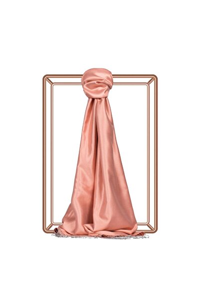 ipekevi Double Sided Solid Color Silk Shawl 00927-Salmon