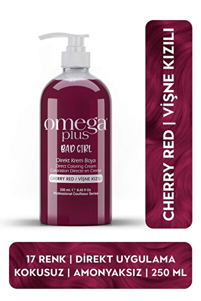 Omega Plus Bad Girl Vişne Kızılı Geçici-renkli Amonyaksız Saç Boyası 250 ml