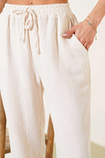 MODA Muslin Trousers with Elastic Waist