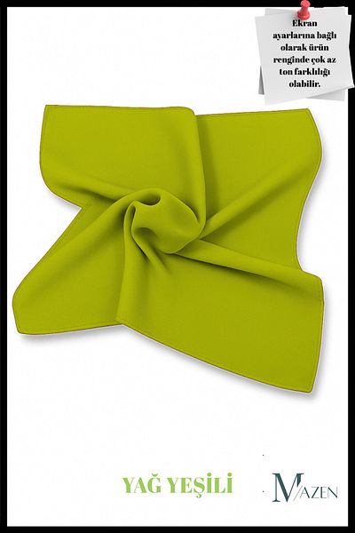 MAZEN Oil Green Colored Plain Chiffon Scarf