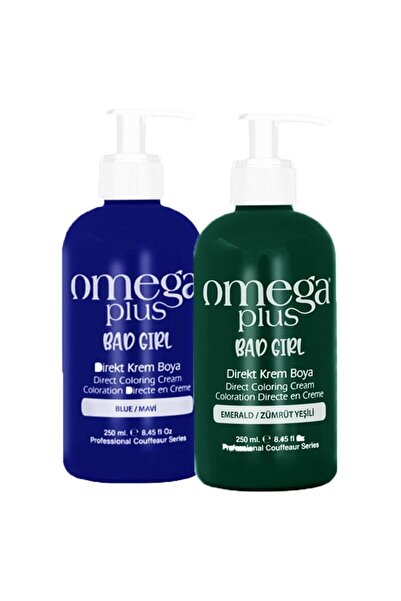 Omega Plus Bad Girl Zümrüt Yeşili Ve Mavi 2li Saç Boyası Seti 250ml+250ml