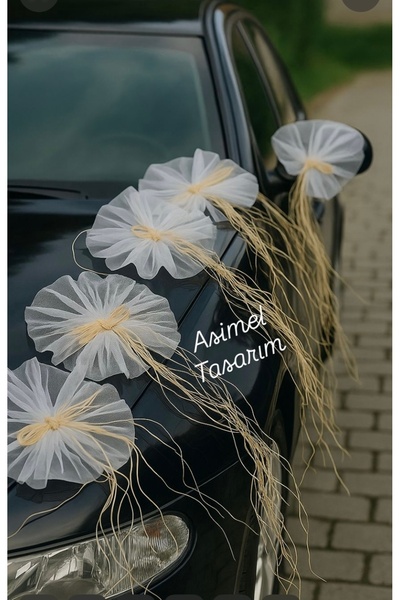 ASİMEL TASARIM Araba Süsü Konvoy Süsü Bohca Süsü 10 Adet Özel Tasarım Tül