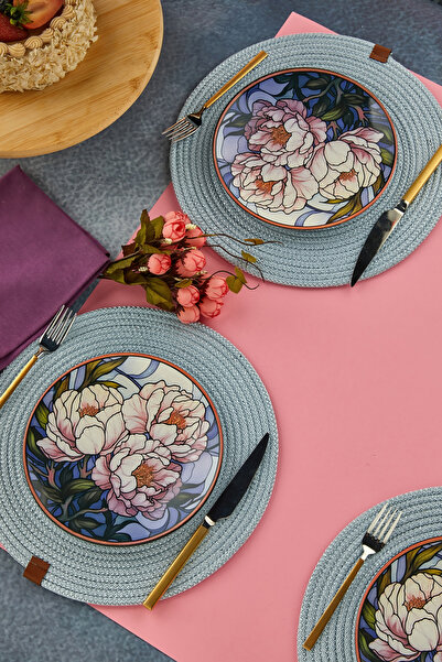 EMBazaar 6-Person Alvina Series Stackable 6 Piece Luxury Cake Dinner Plate Set