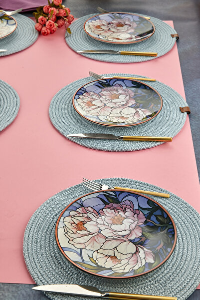 EMBazaar 6-Person Alvina Series Stackable 6 Piece Luxury Cake Dinner Plate Set