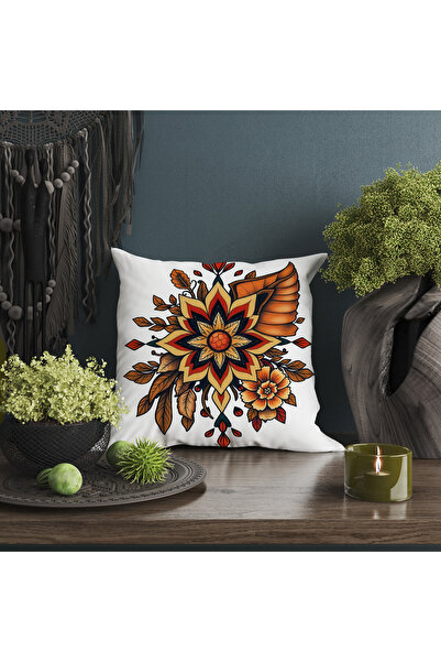 Ahsen Dekoratif Modern Stylish Aesthetic Gift Flower Themed Digital Printed Luxury Velvet 4-Piece Throw Pillow Cover Set