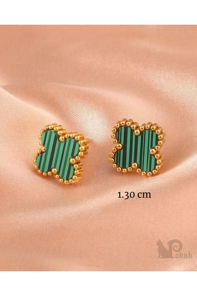 staınless steel Steel Gold Clover Earrings